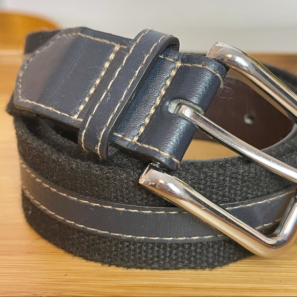Gold Coast Blue Fabric & Leather Stitched Belt 45L - Picture 4 of 8